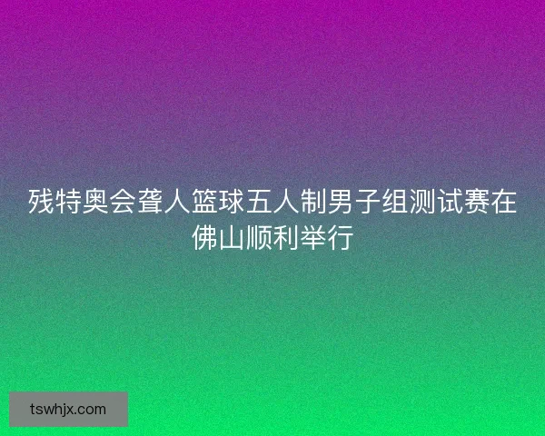残特奥会聋人篮球五人制男子组测试赛在佛山顺利举行 残特奥会聋人篮球五人制男子组测试赛在佛山顺利举行