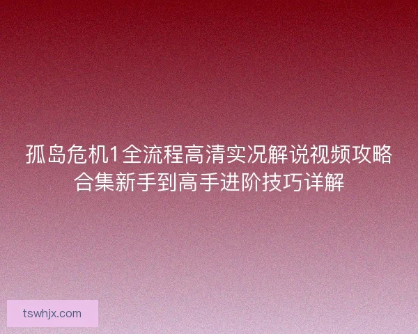 孤岛危机1全流程高清实况解说视频攻略合集新手到高手进阶技巧详解 孤岛危机1全流程高清实况解说视频攻略合集新手到高手进阶技巧详解