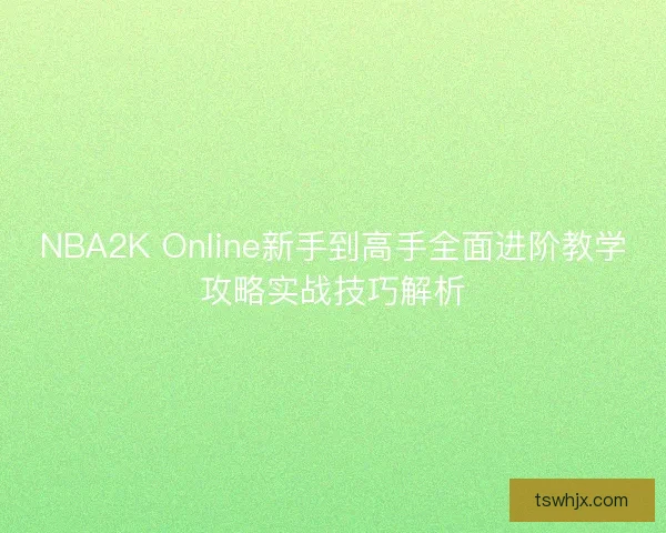 NBA2K Online新手到高手全面进阶教学攻略实战技巧解析